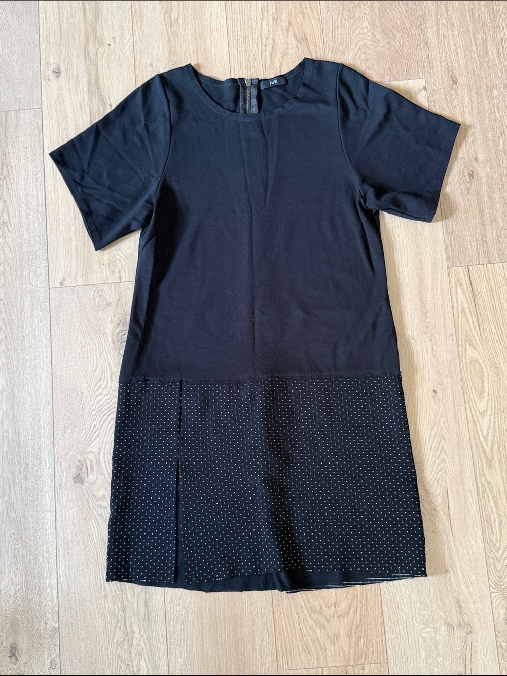 Ruti Mixed Media Textured Short Sleeve Dress